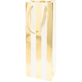 Rico Design - Bolsa de regalo para Botellas | Stripes Cream Gold