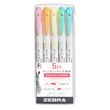 Zebra - Mildliner Brush Rotulador Pincel | Pack de 5 | Fluorescent Set