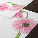 Midori - Bloc de papel para cartas Edición Limitada Primavera | 163 Silk-Printing Gerbera
