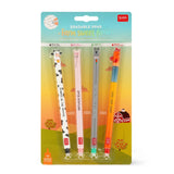 Legami - Set de 4 Bolígrafos de Gel Borrables | Farm Sweet Farm