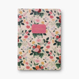 Rifle Paper Co. - Stitched Notebooks Set de 3 Cuadernos | Hojas con Líneas | Dahlia