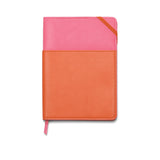 Designworks Ink - Vegan Leather Pocket Journal - Cuaderno con Líneas A5 | Pink + Chili