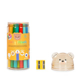Legami - Set de 24 Lápices de Colores con Sacapuntas - Teddy Friends