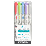 Zebra - Mildliner Pastel | Set de 5 Subrayadores | Cool & Refined
