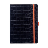 ARTEBENE - MAJOIE Notebook with Elastic Closure A5 Vegan Leather Croc | Dotted Pages | Black