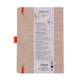ARTEBENE - MAJOIE Notebook with Elastic Closure A5 Vegan Leather Croc | Dotted Pages | Gray