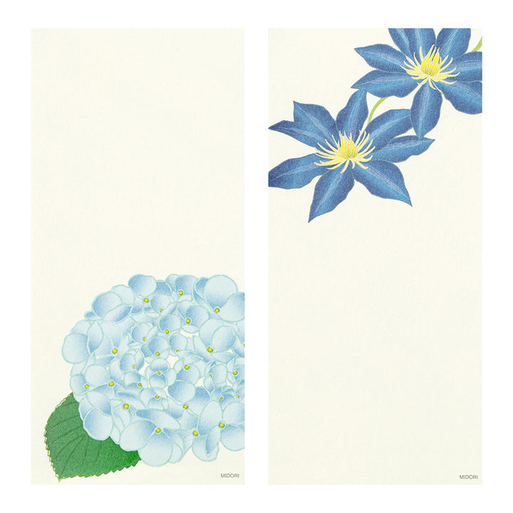 Midori - Bloc de papel para Mensajes Florales Kami 4 diseños | Summer Flowers