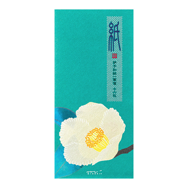 Midori - Bloc de papel para cartas  Florales Kami  Silk-Printing | Japanese Stewartia