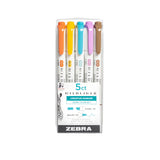 Zebra - Mildliner Pastel  | Set de 5 Subrayadores | Warm