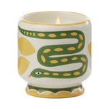 Paddywax -  A Dopo 8 oz Handpainted Candle "Snake" Ceramic - Wild Lemon Grass
