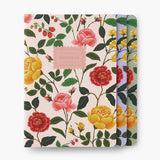 Rifle Paper Co. - Stitched Notebooks Set de 3 Cuadernos | Hojas con Líneas | Roses