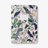 Rifle Paper Co. - Stitched Notebooks Set de 3 Cuadernos | Hojas con Líneas | Peacock