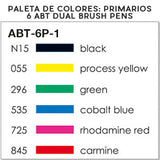 Set de 6 Rotuladores ABT Dual Brush | Colores Primarios, Rotuladores, Tombow - Likely.es