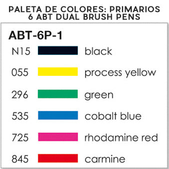 Set de 6 Rotuladores ABT Dual Brush | Colores Primarios, Rotuladores, Tombow - Likely.es