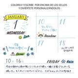 Midori - Paintable Rotating Stamp Days of the Week and Weather - Sello de días y clima