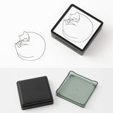 Midori - Paintable Stamp Pre-inked Cat - Cat Stamp