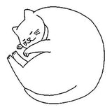 Midori - Paintable Stamp Pre-inked Cat - Cat Stamp