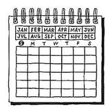 Midori - Paintable Stamp Pre-inked Calender Sello de Calendario