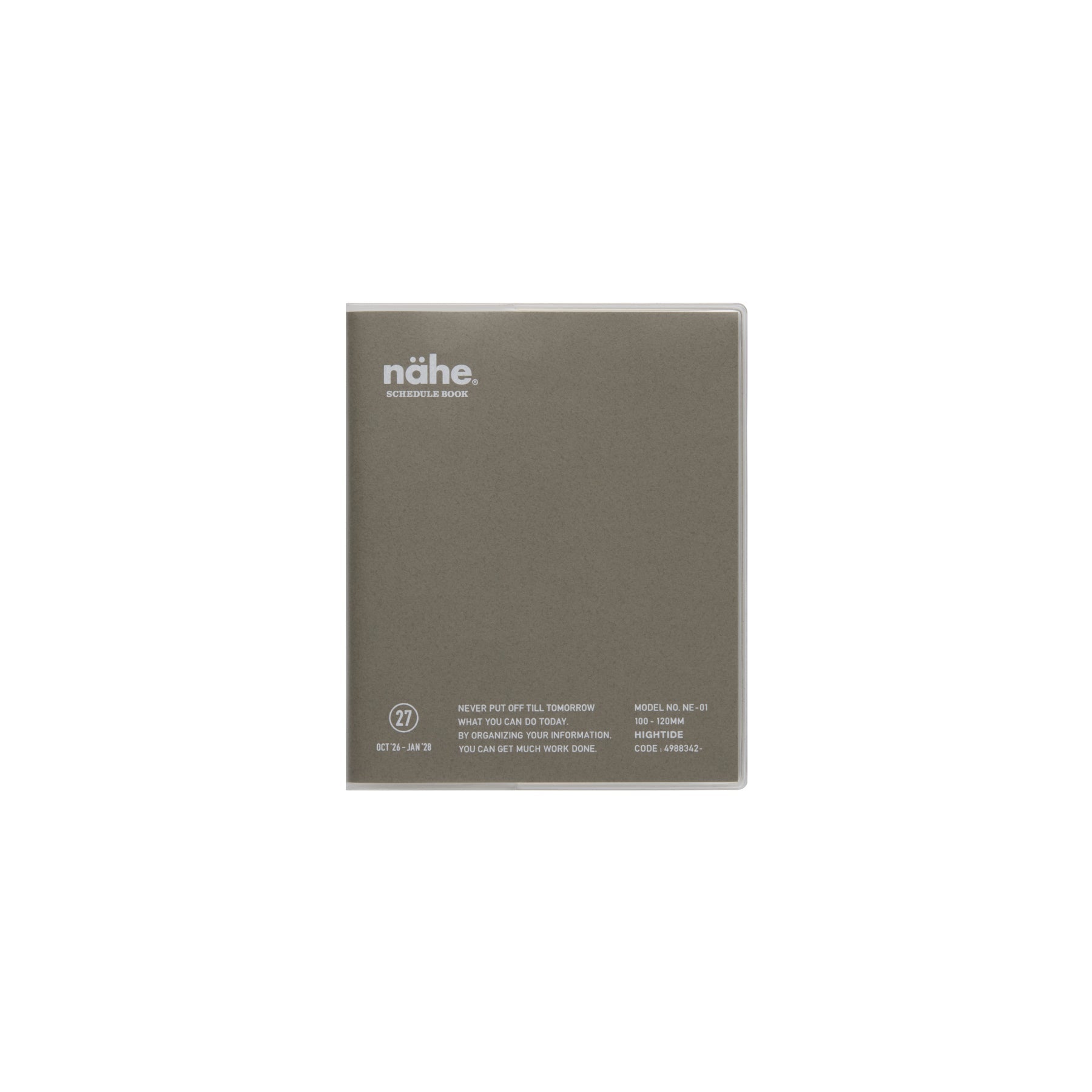 Hightide - Agenda mensual 2027 Nahe Square | Gray — portada