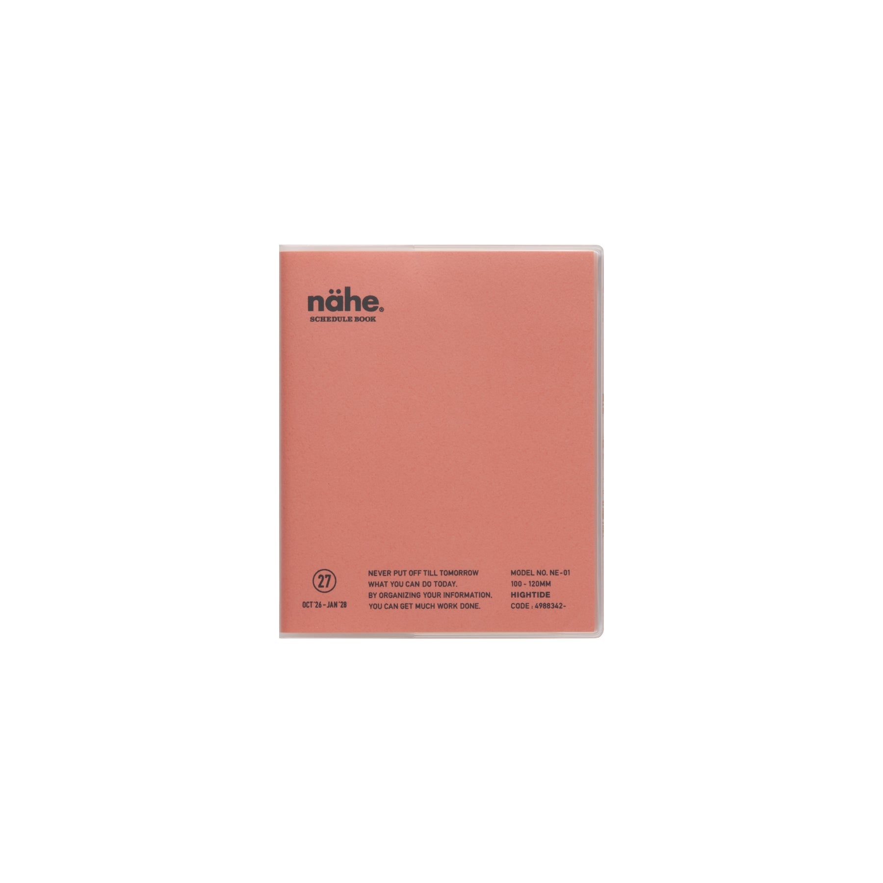 Hightide - Agenda mensual 2027 Nahe Square | Pink — portada