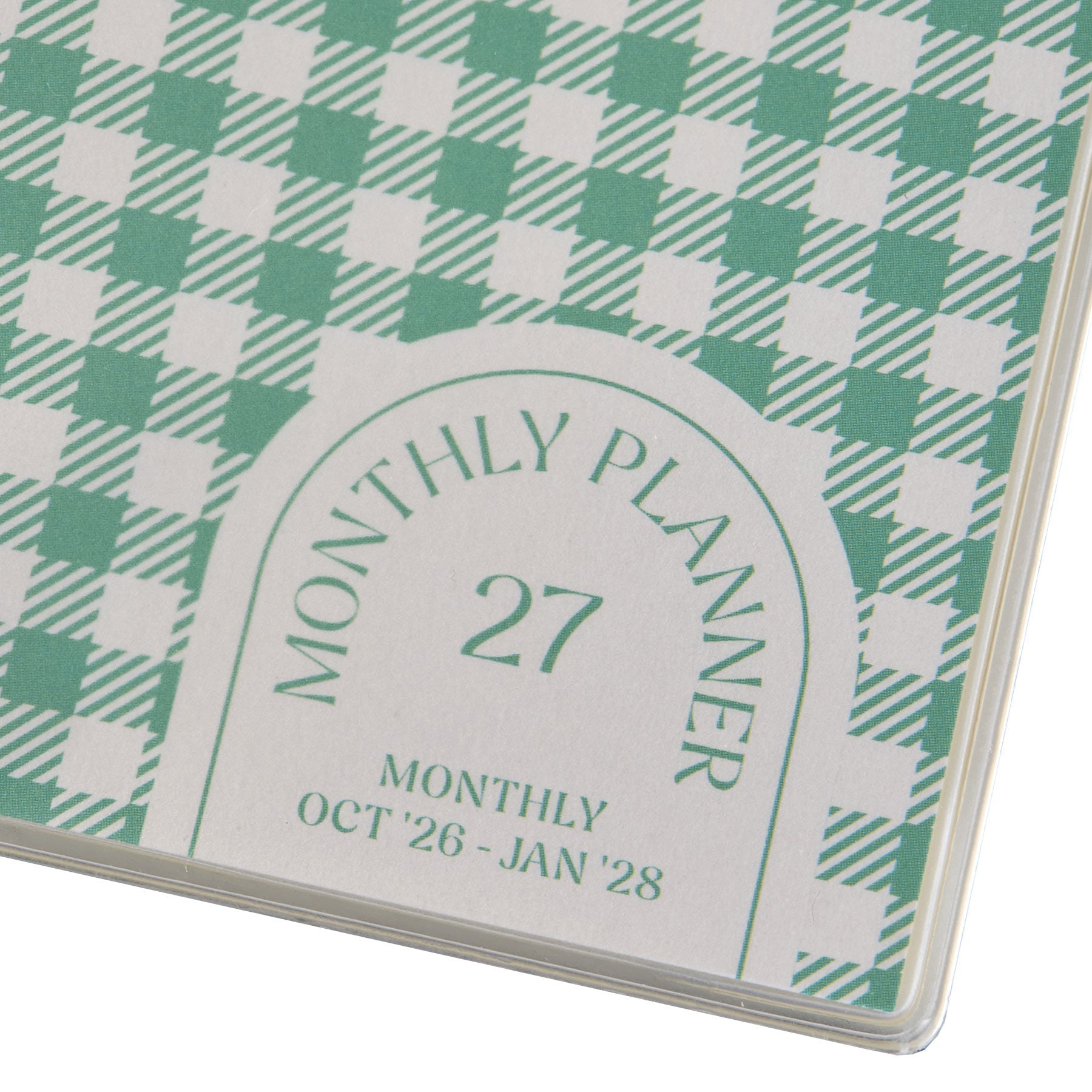 Hightide - Agenda mensual 2027 Glow Check Square | Gray — detalle e interior de la colección