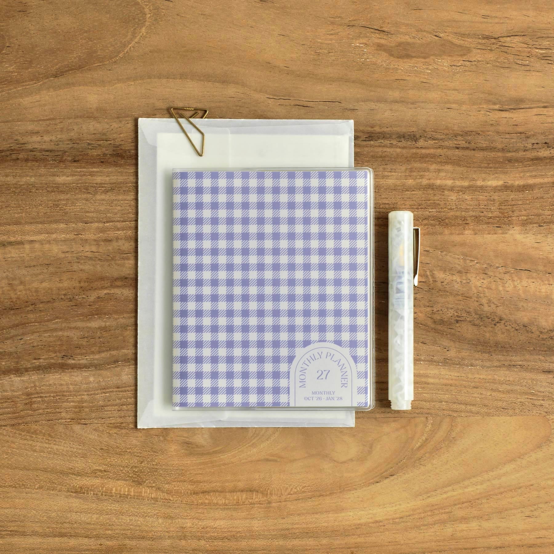 Hightide - Agenda mensual 2027 Glow Check Square | Gray — detalle e interior de la colección