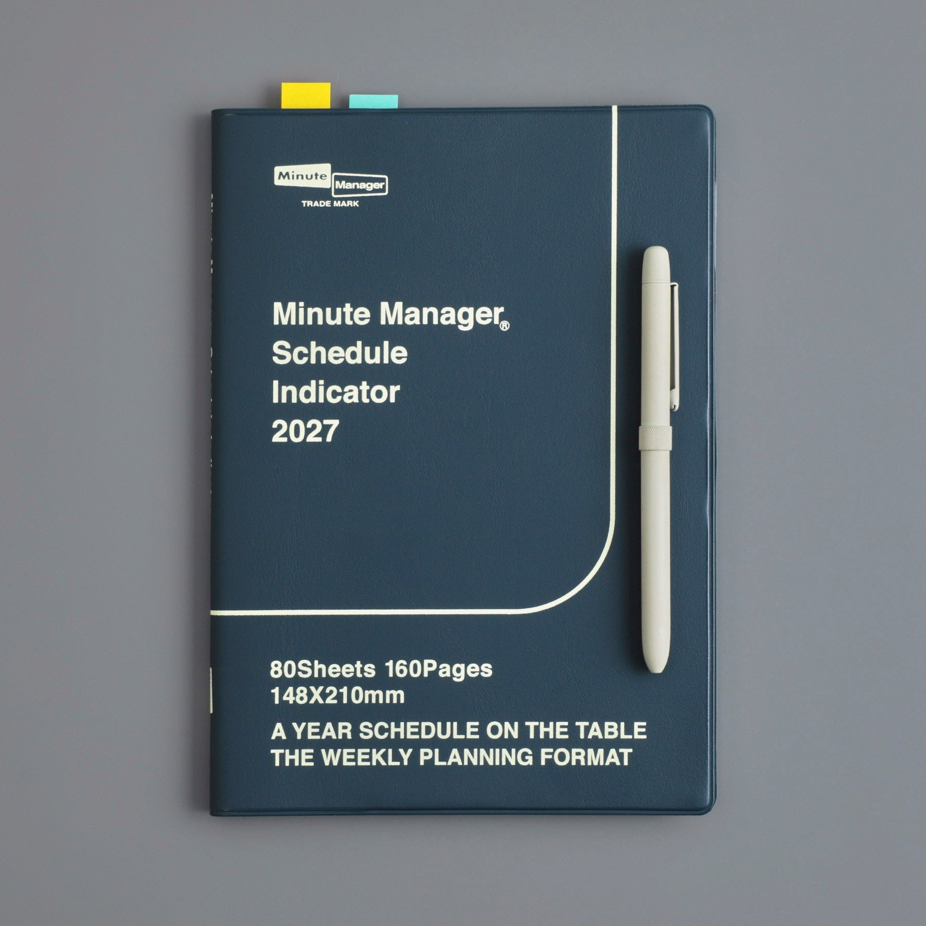 Hightide - Agenda semanal 2027 Minute Manager A5 LEFT | Navy — detalle e interior de la colección