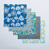 Shogado - Papel de Origami Yuzen Washi - 15x15cm | Garden Blue