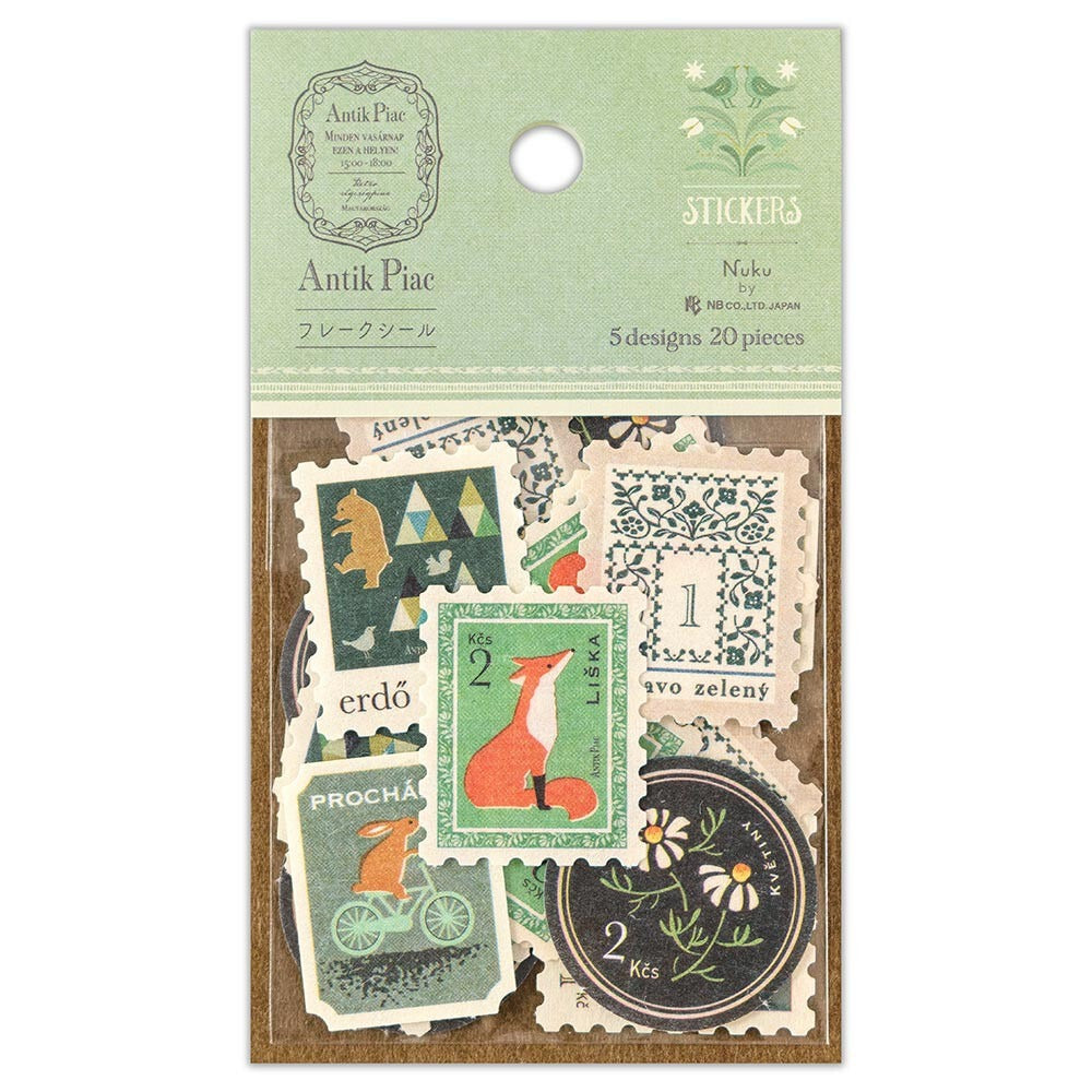 NB Co. Japan - Antik Piac Pegatinas de Sellos Vintage | Verde