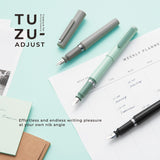 Sailor – TUZU Adjust Fountain Pen - Pluma Estilográfica, convertidor y cartucho | Gray  - Plumín (M)