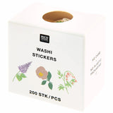 Rico Designs - Pegatinas Washi Pastel Flowers - Rollo de 200