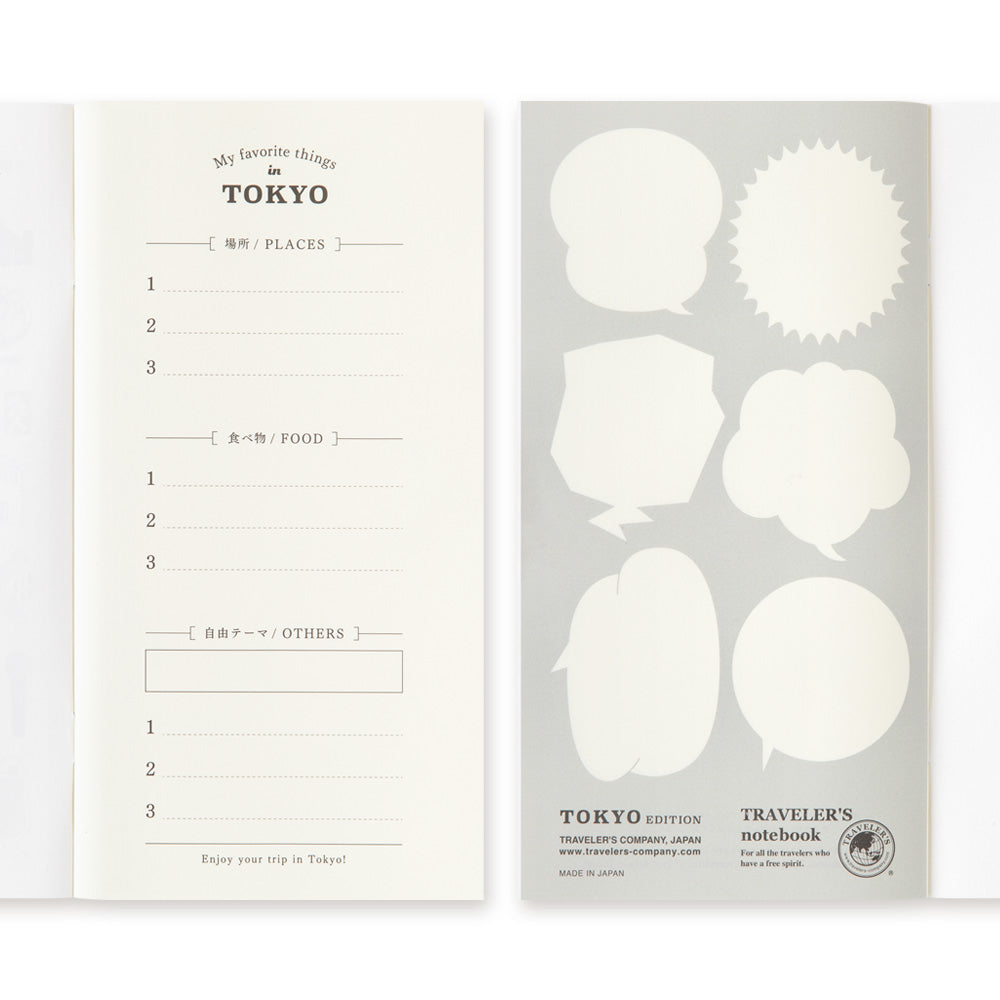 Traveler's Company -  TRAVELER'S notebook TOKYO Edition Recambio | Regular Size | Hojas lisas