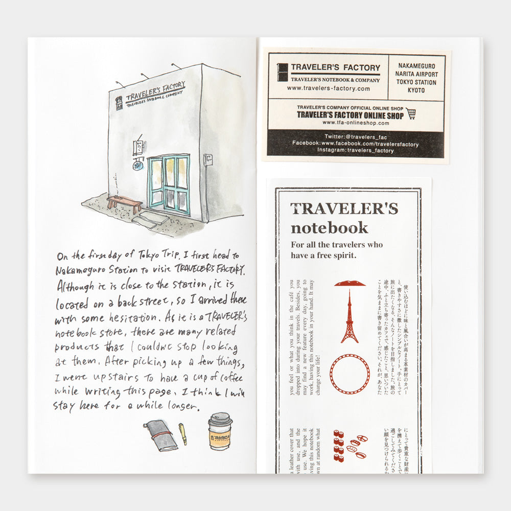 Traveler's Company -  TRAVELER'S notebook TOKYO Edition Recambio | Regular Size | Hojas lisas