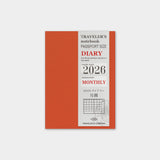 Traveler's Company - TRAVELER'S notebook Diary 2026 Monthly Ene-Dic | Passport Size | Mensual