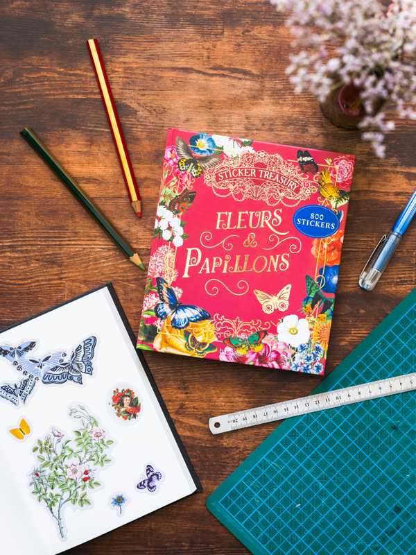 Hachette Pratique - Libro de Pegatinas | Sticker Treasury - Fleurs & Papillons — detalle 7
