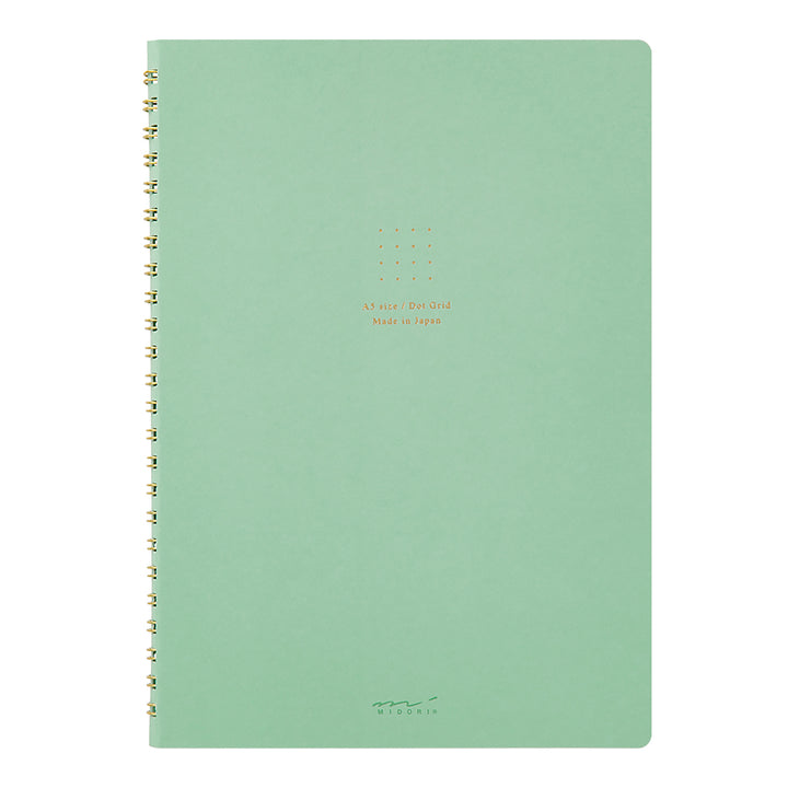 Midori - Ring Notebook A5 Color | Cuaderno con Malla de Puntos | Green
