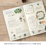 Midori - Yuru Log Notebook (B6) Cuaderno con Malla de Puntos | Forest Animal