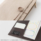 Midori - Yuru Log Notebook Cover (B6) Cloth | Beige