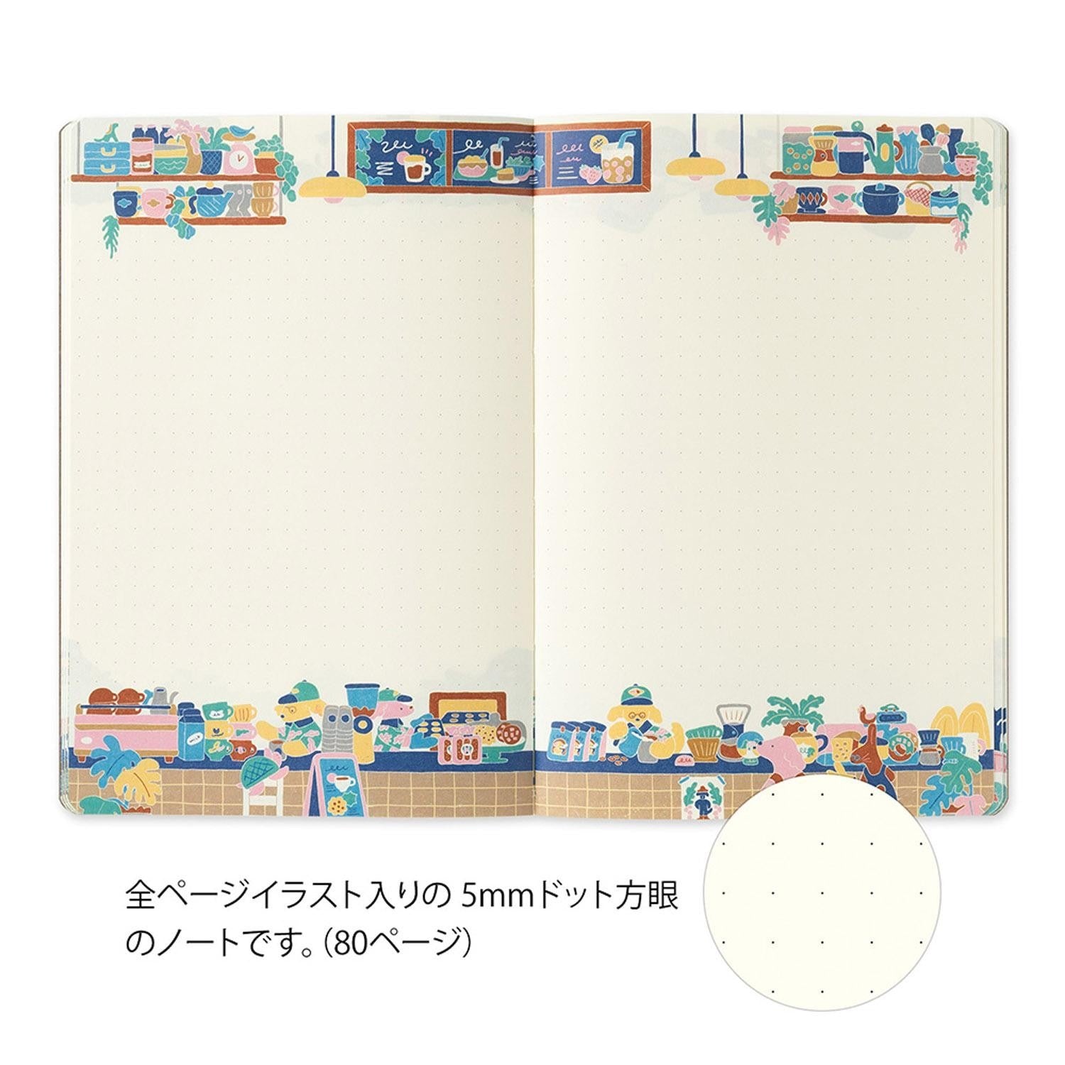 Midori - Yuru Log Notebook (B6) Cuaderno con Malla de Puntos | Coffee Shop