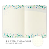 Midori - Yuru Log Notebook (B6) Dot Grid Notebook | Floral