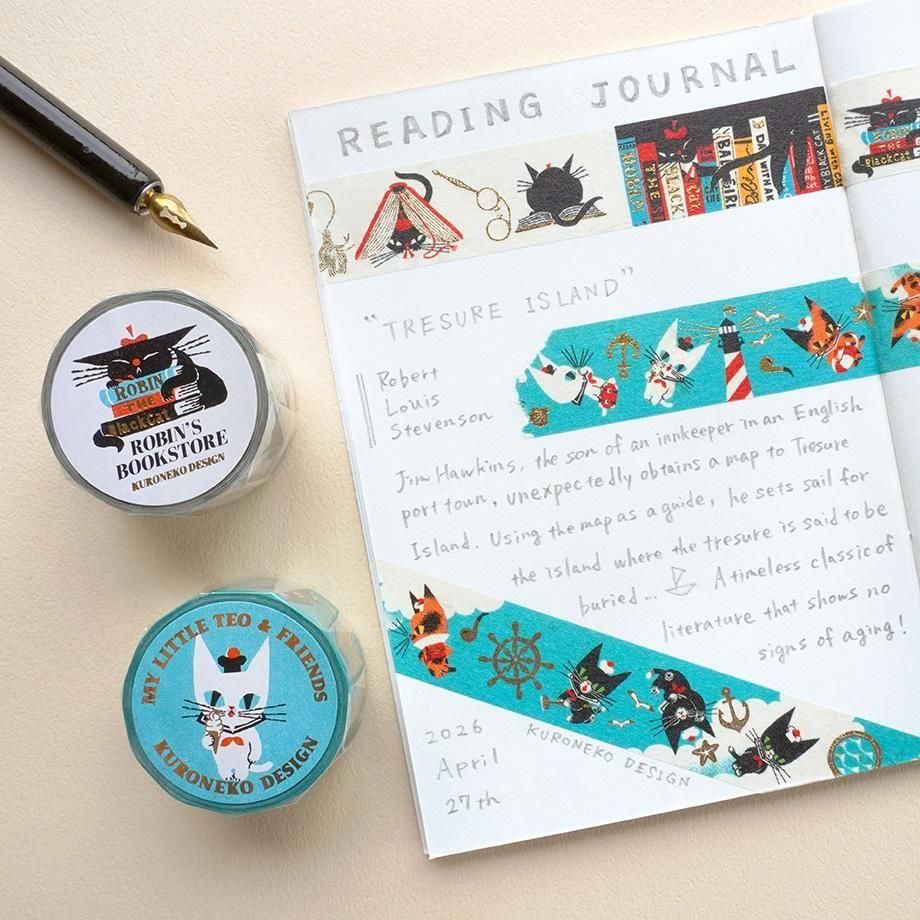 Cozyca Products - Washi Tape | Black Cat Robin - Robin's Bookstore