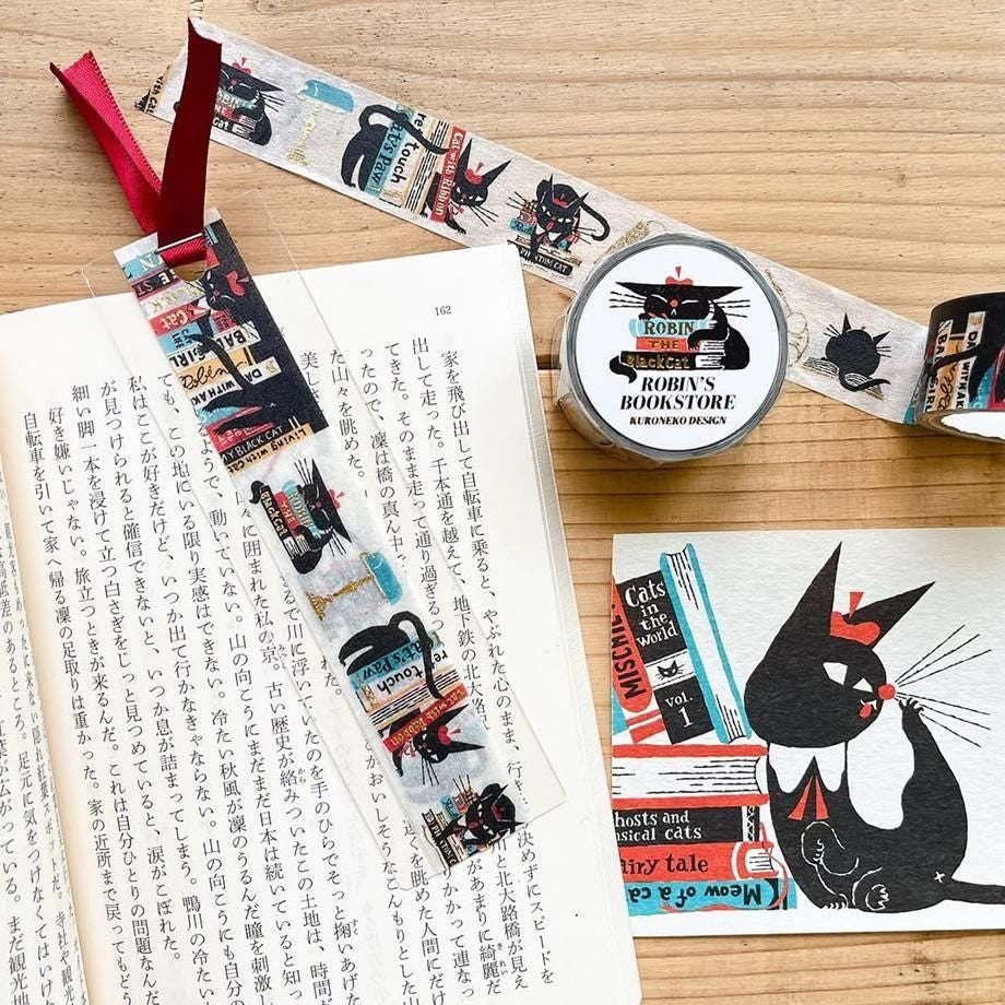 Cozyca Products - Washi Tape | Black Cat Robin - Robin's Bookstore