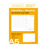 MARK'S - Recambio Agenda Semanal Vertical 2027 | A5