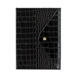 ARTEBENE - MAJOIE Cuaderno A5 Piel Vegana Croc | Hojas con puntos | Negro