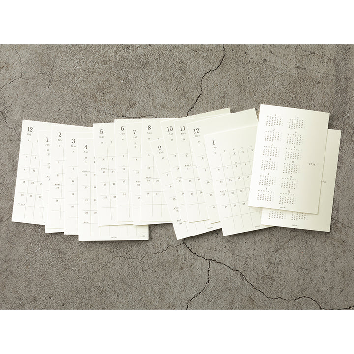 Midori MD Paper - MD Diary Sticker 2024 | Calendario Mensual Adhesivo Dic 2023-Ene 2025