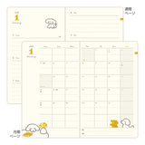 Midori – Agenda 2026 Semanal Book Style Diary  B6 | Dog Yellow