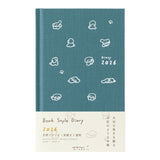Midori – Agenda 2026 Semanal Book Style Diary  B6 | Dog Blue Green