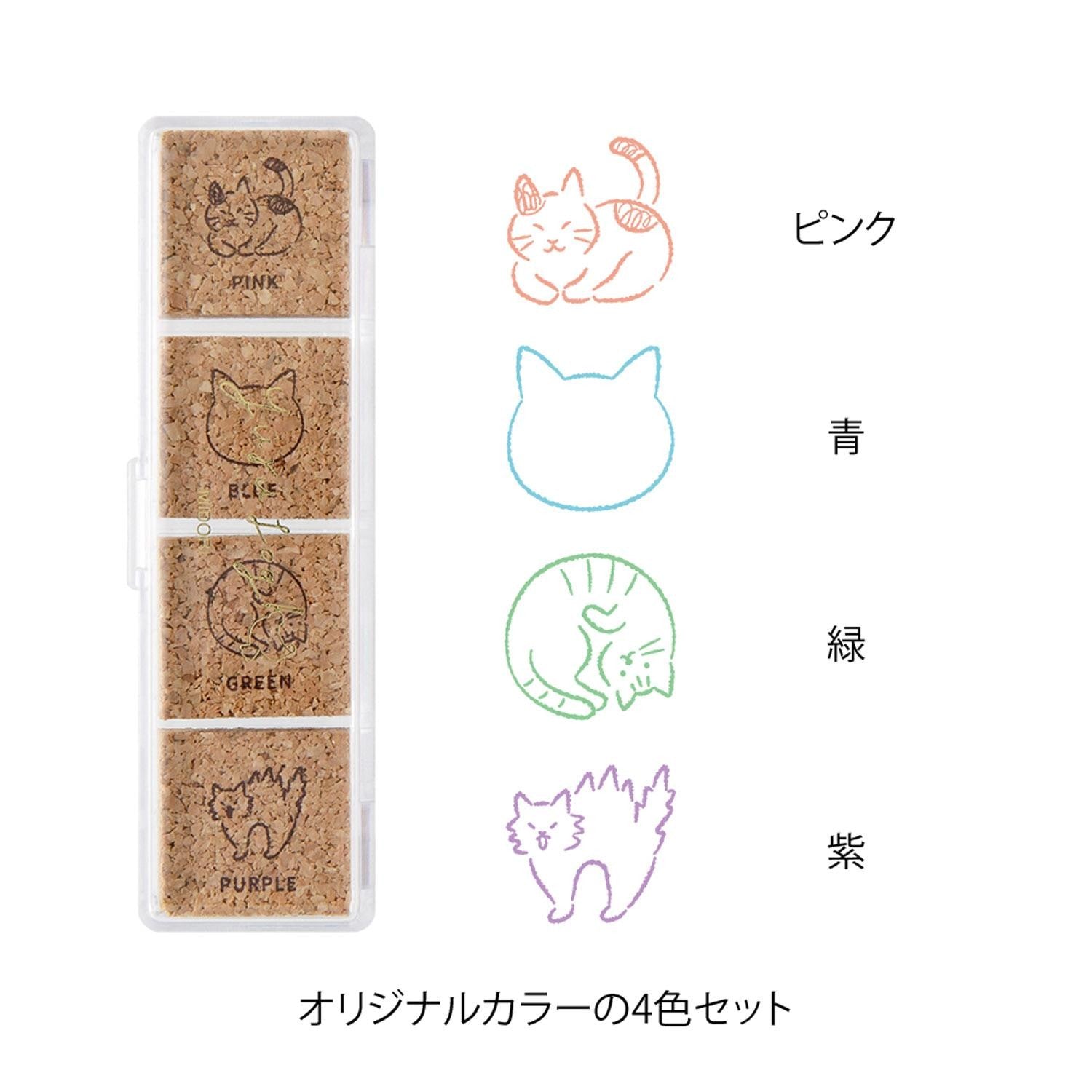 Set de Sellos Midori Yuru Log - Cat