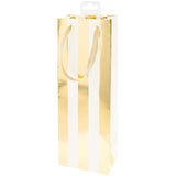 Rico Design - Gift Bag for bottles | Stripes Cream Gold