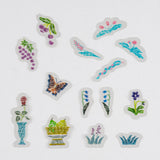 Hobonichi - Pegatinas iyo okumi: Transparent Embroidery Sticker Set - My Garden